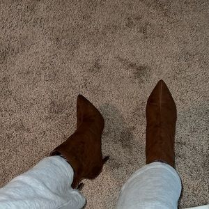 Faux suede ankle booties